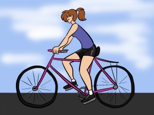 Mujer deportista, en bicicleta