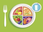 Plato con comida saludable