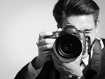 Fotógrafo en blanco y negro