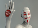 Maniquí  Anonymous "Stop Acta"