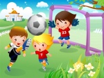 Niños jugando al futbol