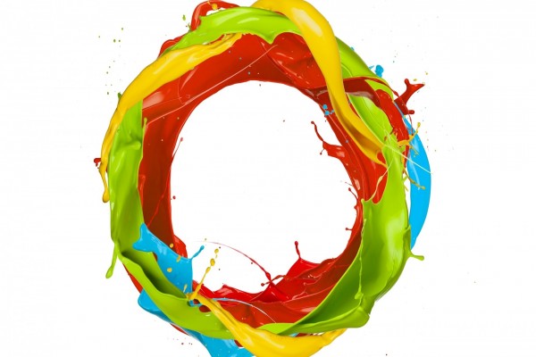 Pintura de colores formando un anillo
