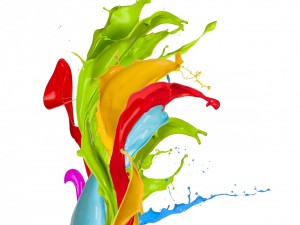 Pintura derramada de varios colores