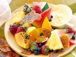 Plato con frutas para el desayuno