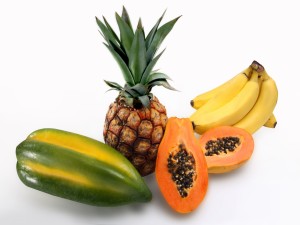 Piña, bananas y otras frutas tropicales