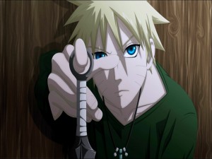 Naruto mostrando la punta de flecha