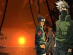 Kakashi Hatake acompañado en una playa (Naruto)