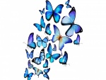 Mariposas azules en 3D