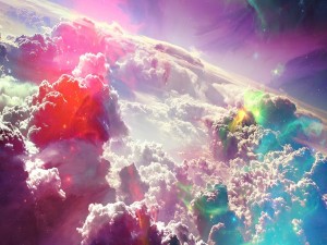 Nubes con reflejos de colores