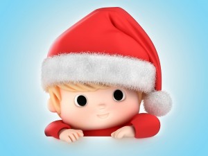 Bebé 3D vestido de Santa Claus
