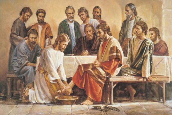 Jesús (Cristo) lavando los pies a los Apóstoles