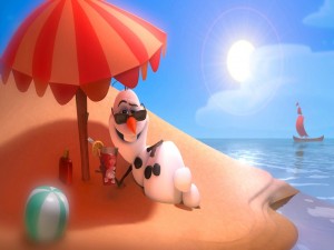 Olaf en la playa