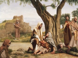 Jesús sana a los enfermos en Genesaret