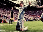 Fernando Torres de rodillas celebrando un gol