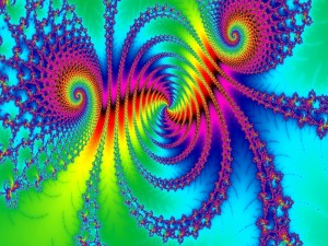 Fractal en espiral con luz y color