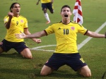 James Rodríguez en un partido con la Selección de Colombia