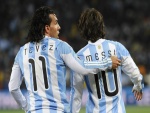 Tévez y Messi, jugadores de la Selección Argentina