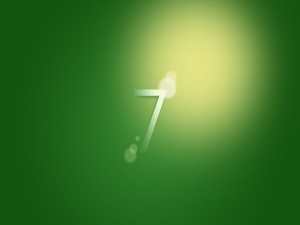 Windows 7 en un fondo verde