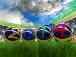 Balones formando el año del mundial de fútbol "Brasil 2014"