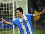 Messi jugando con la Selección Argentina