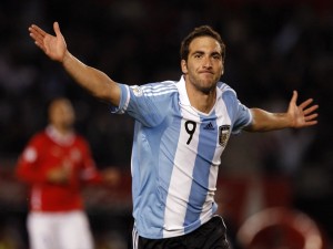 Gonzalo Higuaín con la camiseta de la Selección Argentina