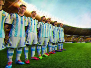 Los jugadores de la Selección Argentina sobre el césped