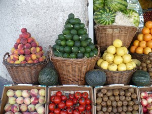 Postal: Frutas expuestas