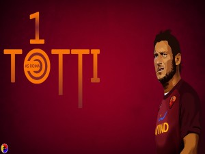 Postal: Totti, jugador con el número 10 en el club A. S. Roma