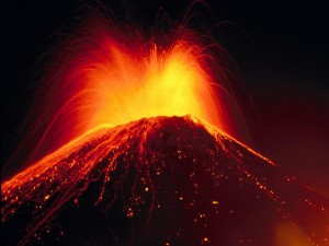 Postal: Volcán en erupción