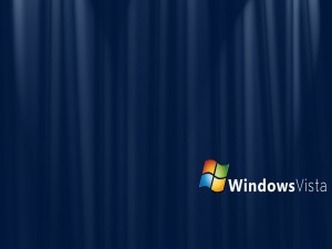 Windows Vista en un fondo azul oscuro