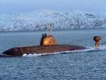 Submarino en agua helada