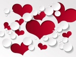 Diseño romántico con corazones y círculos