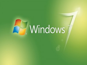 Windows 7 en un fondo verde claro