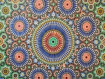 Patrón geométrico islámico en el Museo de Marrakech, Marruecos