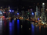 Isla de Hong Kong en la noche