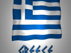 Postal: La bandera de Grecia