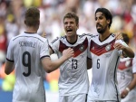 Jugadores alemanes felices tras ganar el "Mundial Brasil 2014"