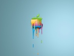 Pintura deslizándose del logo de Apple