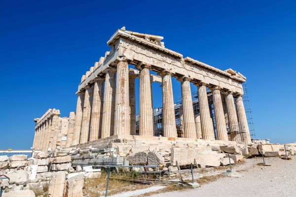 Trabajos de restauración en la Acrópolis de Atenas