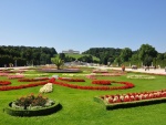 Vistosos jardines en el Palacio de Schönbrunn (Viena, Austria)