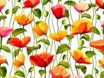 Sensacional diseño floral con bellas amapolas