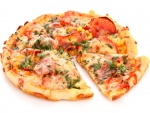 Pizza con variados y ricos ingredientes