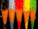 Lápices de colores con burbujas