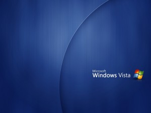 Microsoft Windows Vista en un fondo azul oscuro