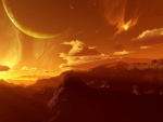 El cielo naranja de un planeta lejano