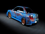 Bonita pintura artística en un coche Subaru