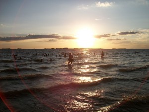 Postal: Atardecer en la playa San Gregorio (Uruguay)