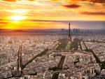 Vista de París al atardecer