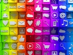 Cubos de colores con iconos