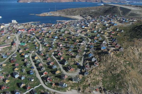 Vista aérea de Upernavik (Groenlandia)